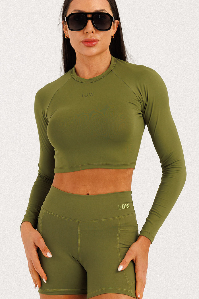 Blusa Manga Longa Verde Oliva