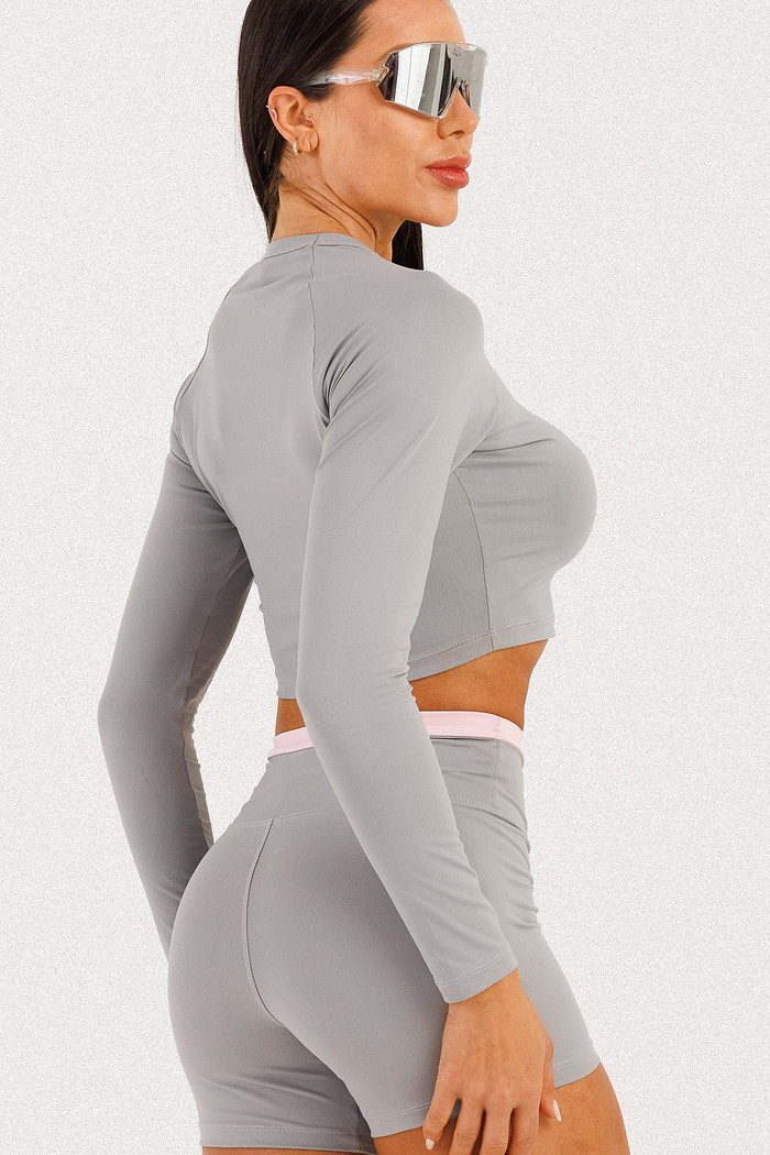 Blusa Manga Longa Prata