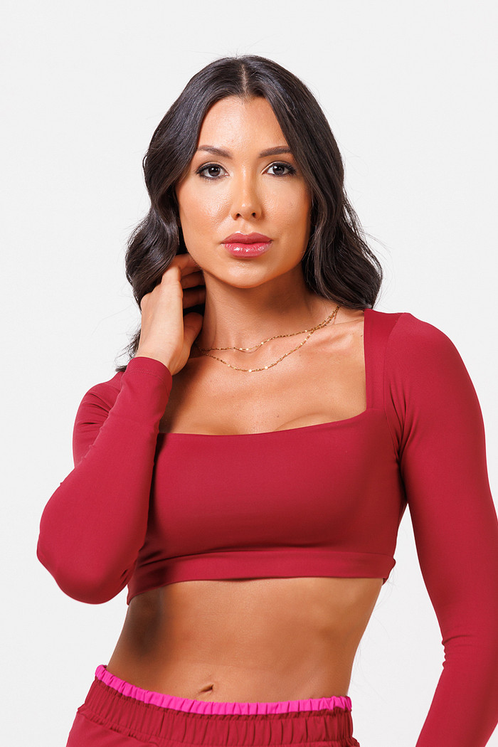 Top Bela Manga Longa Cereja (PRÉ VENDA - 05/05)