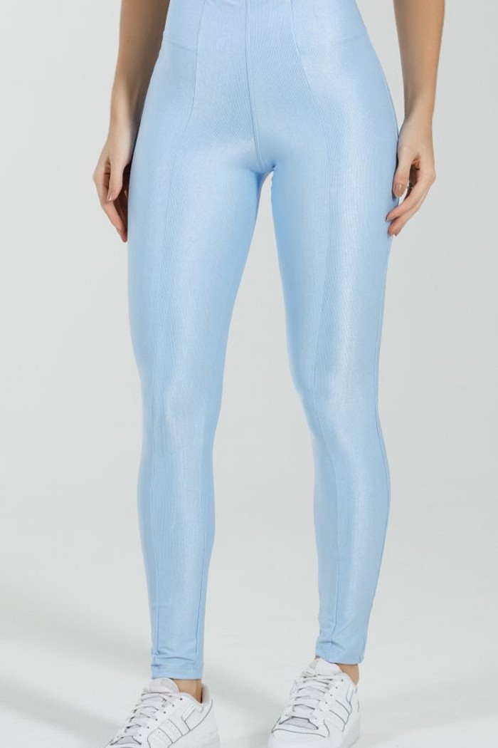 Legging Canelado Azul Celeste