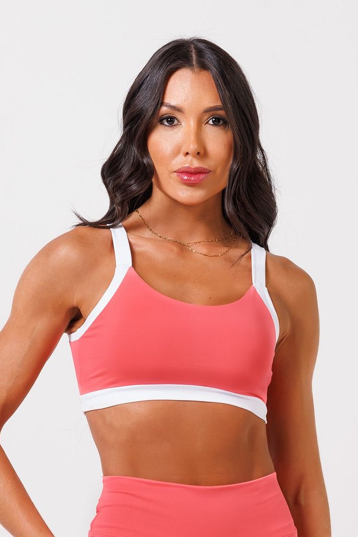 Top Maju Laranja Sunset e Branco