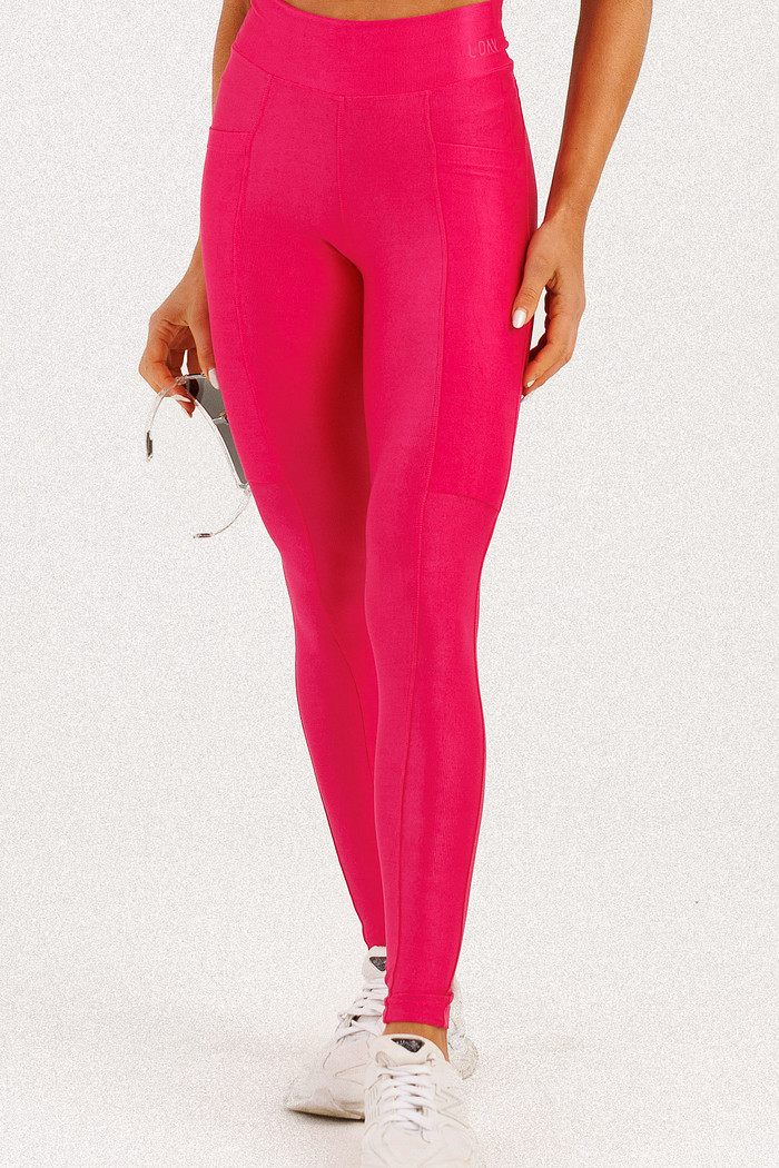 Legging com Bolso Canelado Rosa Ruby