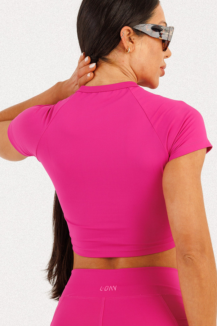 Blusa Manga Curta Rosa Luxuria