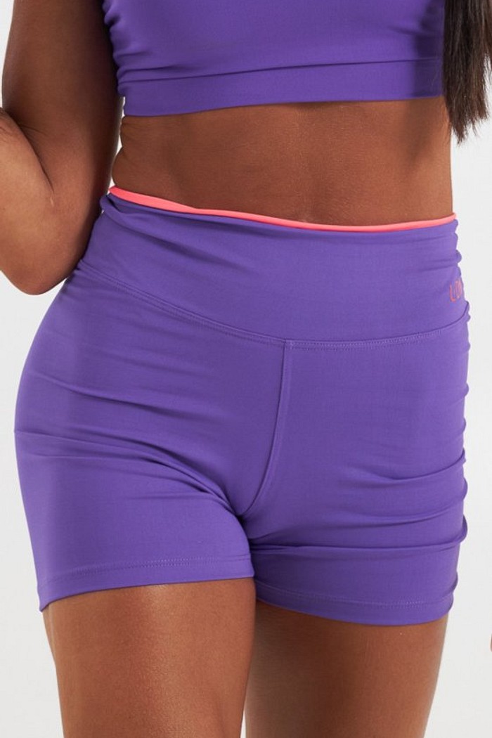 Shorts Mari Roxo Diva e Laranja Colombiana