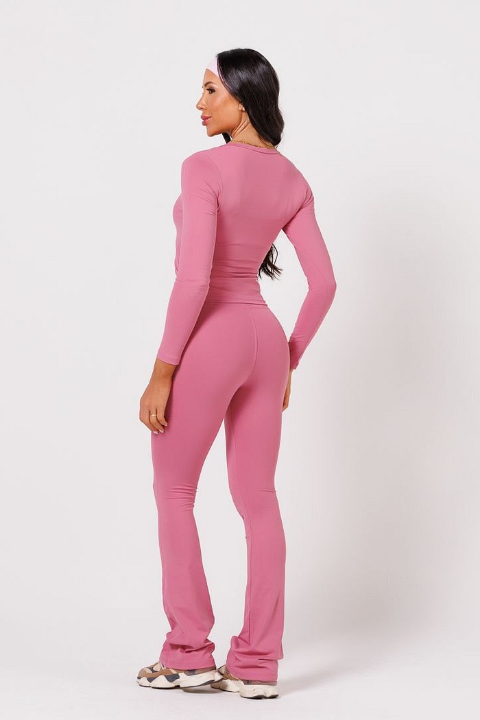 Conjunto Blusa + Legging Flare Rosa Blush