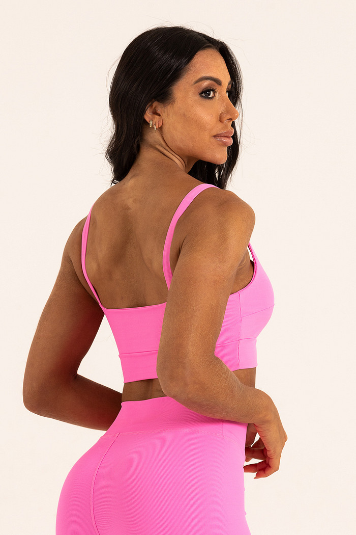 Top Matte Canelado Rosa