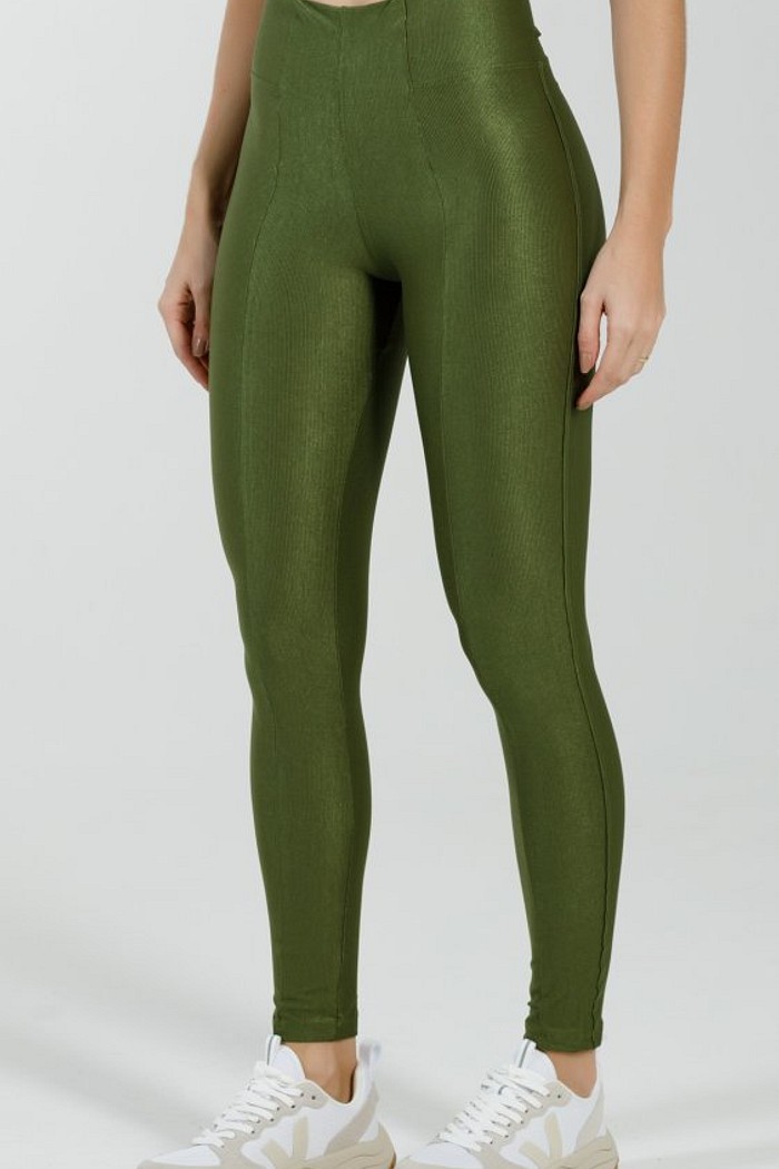 Legging Canelado Verde Oliva