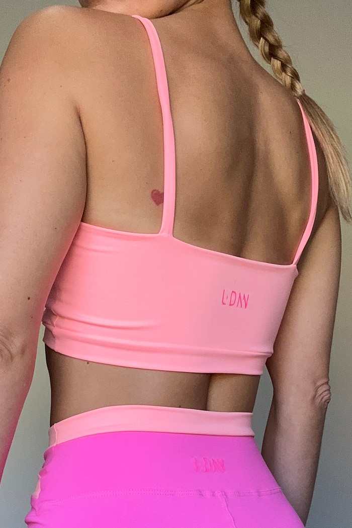 Top Ane Alça Fina Coral Fluor