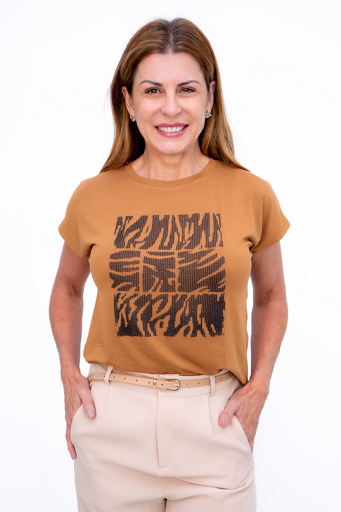 Tshirt com estampa Na Frente Camel Ramo Selvagem