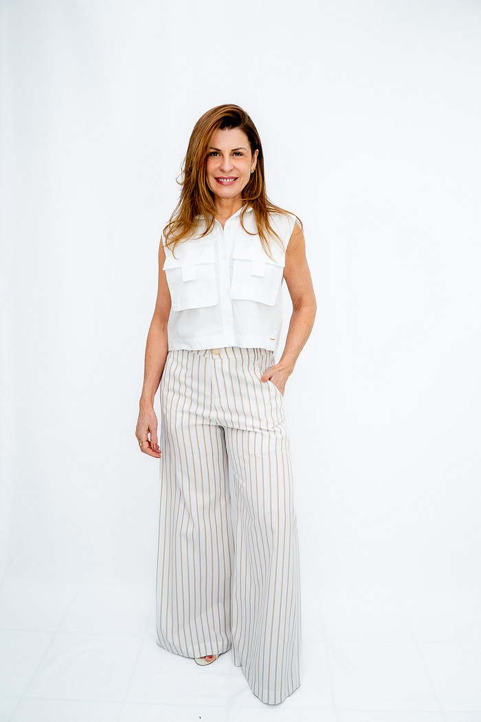 Calça Listra Bege