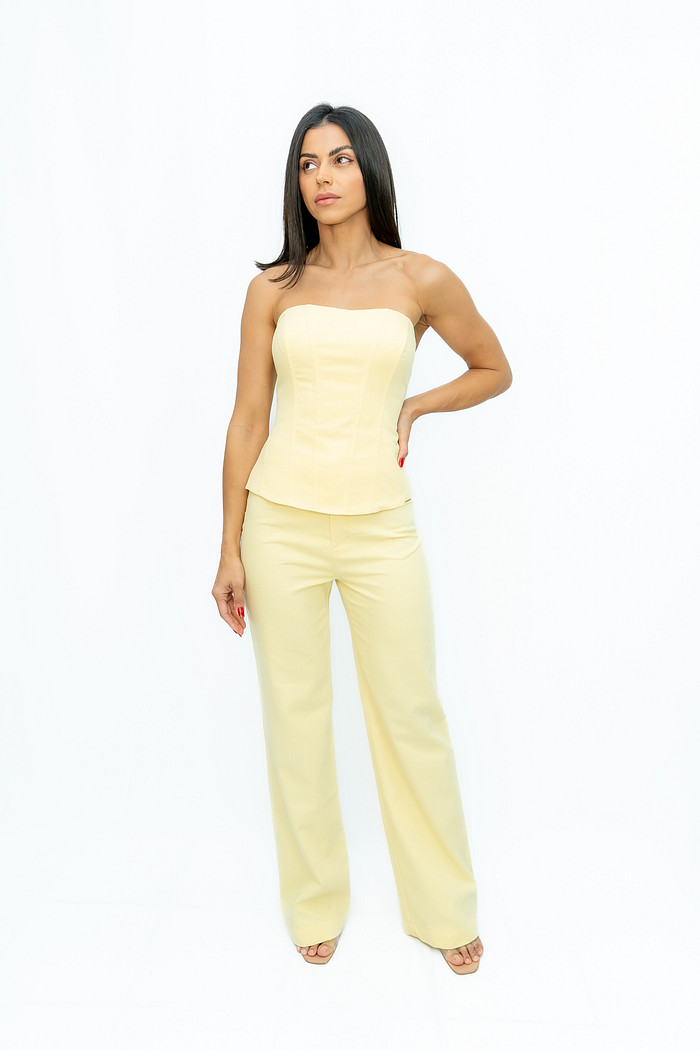 Blusa Corset Liso Amarelo Bana Bana