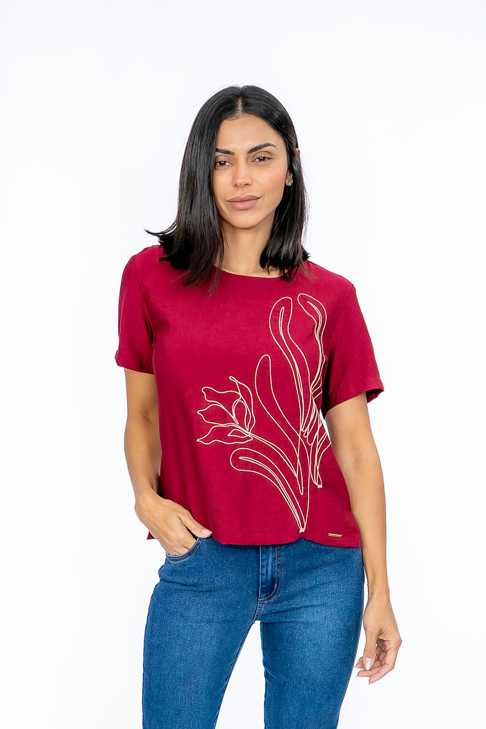 Blusa com Bordados Rubi Bana Bana