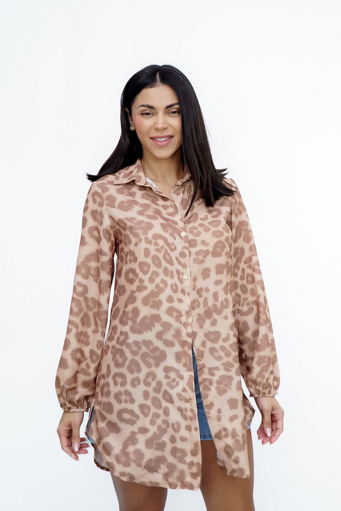 Camisa Saída de Praia Animal Print Bana Bana