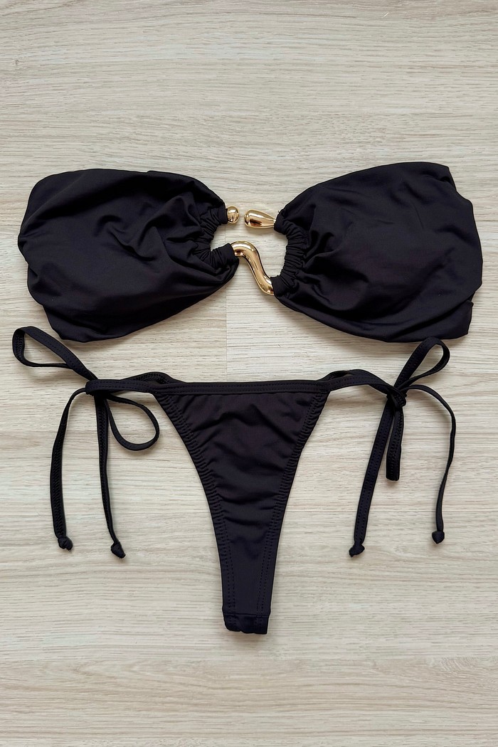 Conjunto: Top Jade e Calcinha Ripple Black