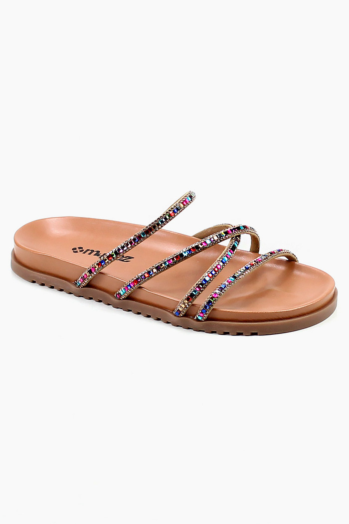 Birken Mybez Juliana com Tiras Trançadas e Detalhes de Cristais