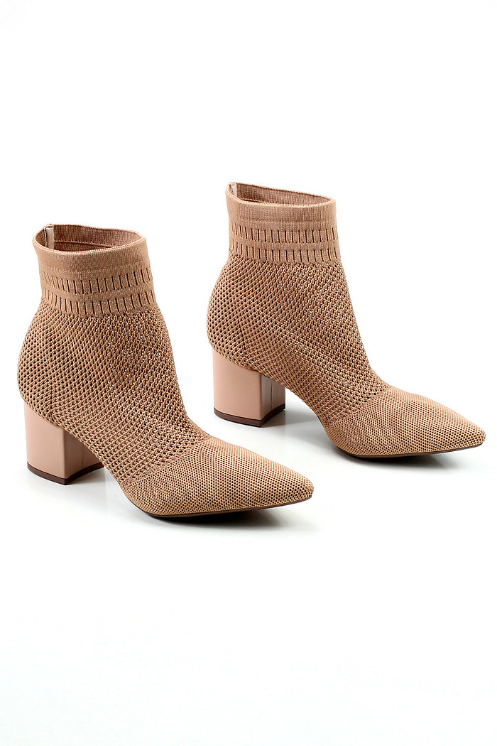 Bota Mybez Knit com Salto de 6cm