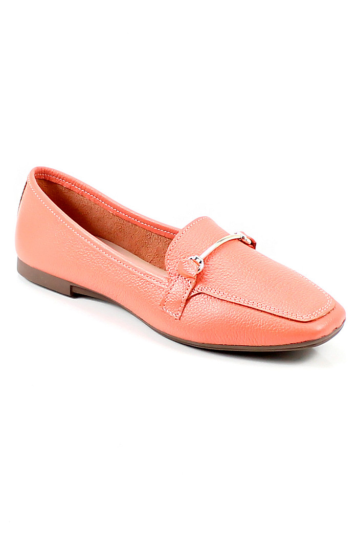 Mocassim Mybez Antonela em Couro com Detalhe Dourado