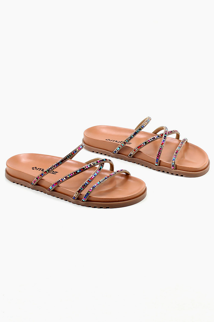 Birken Mybez Juliana com Tiras Trançadas e Detalhes de Cristais