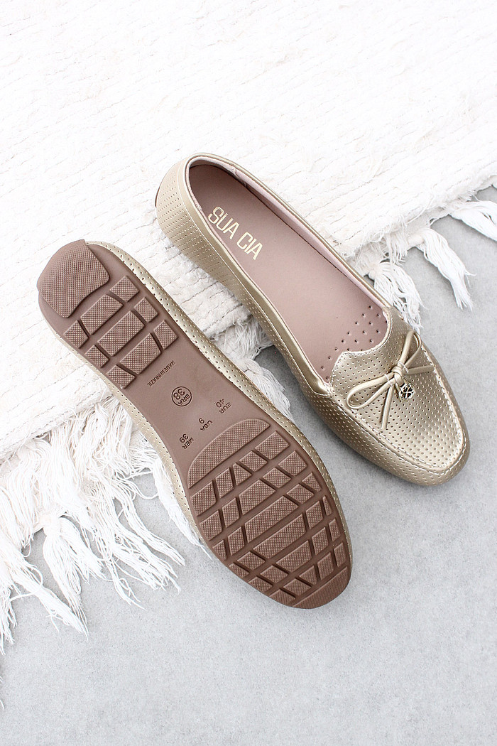 Mocassim Mybez Amanda Bico Quadrado com Solado Emborrachado