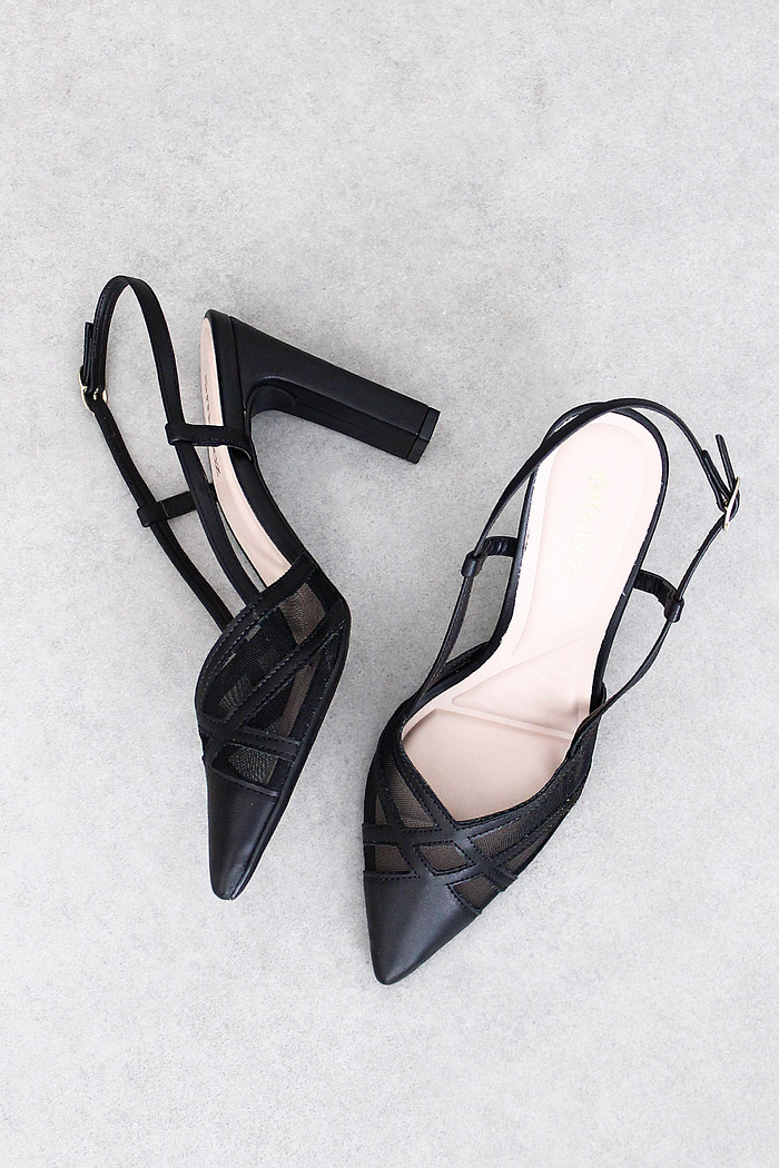 Scarpin Mybez Lívia com Tela Transparente e Salto 10,5cm