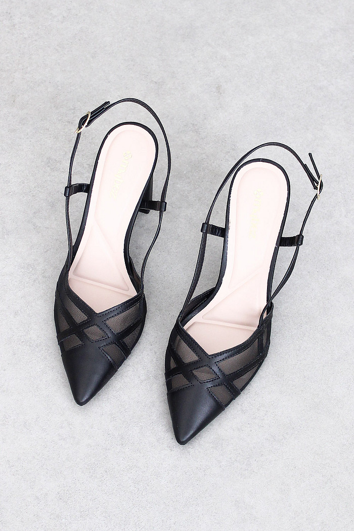 Scarpin Mybez Lívia com Tela Transparente e Salto 10,5cm