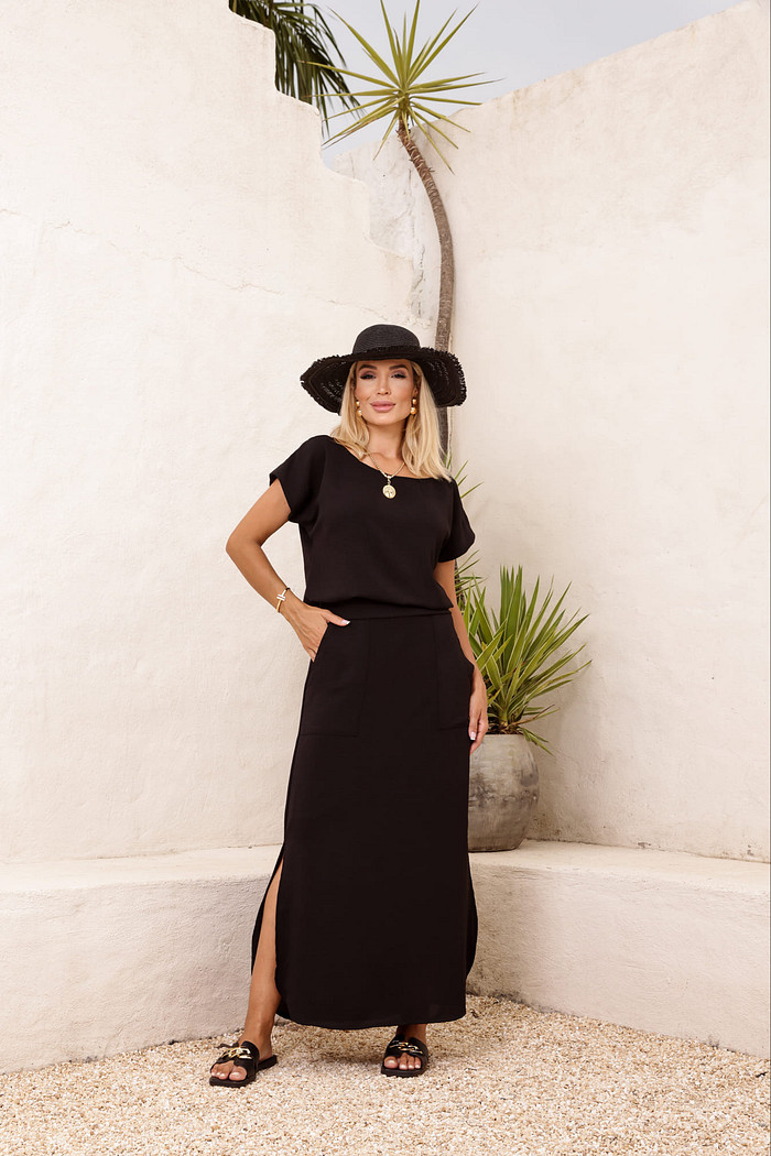 Conjunto de saia em air flow Isabel preto