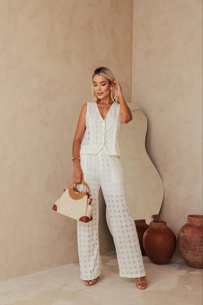 Conjunto em Malha Lasie Kate 2.0 - Off White