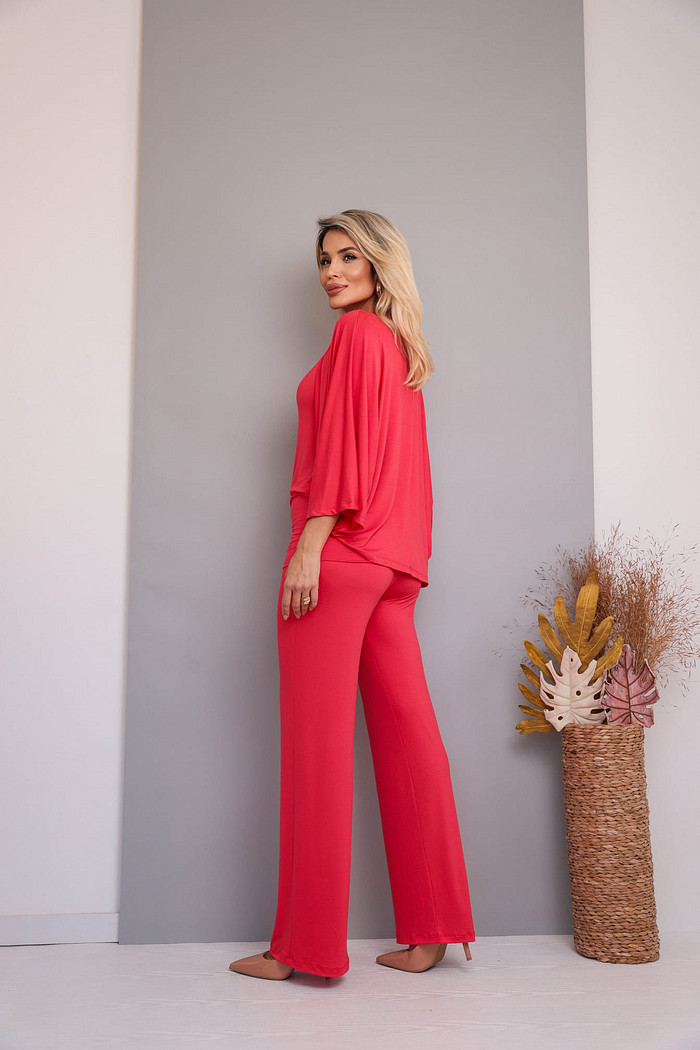 Conjunto em malha de 3 peças Michele Vermelho Curaçau