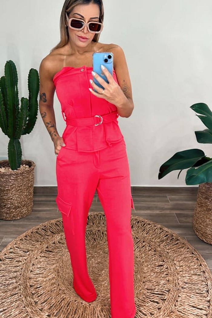 Conjunto Tomara que Caia Paris Coral