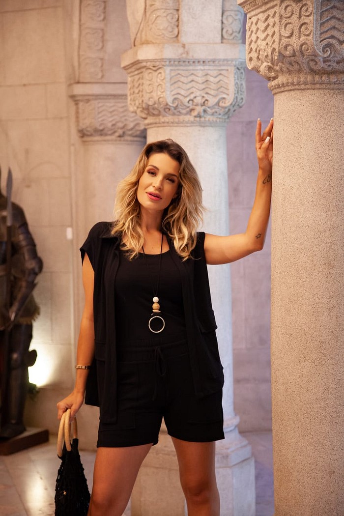 Conjunto de shorts com três peças Beatriz Preto