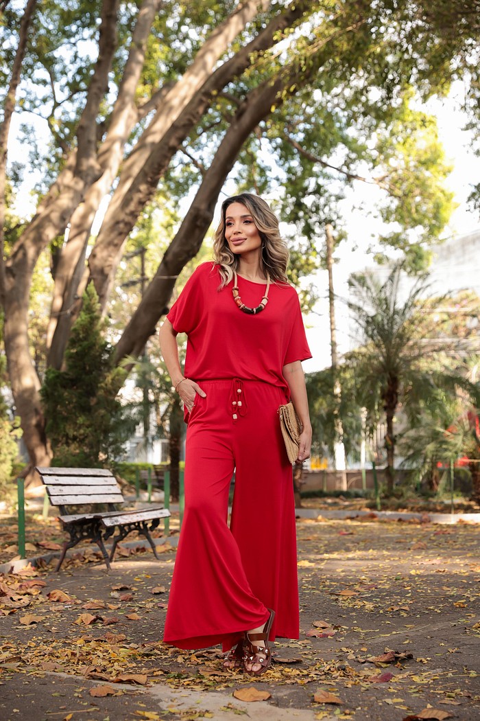 Conjunto em Malha Vicenza Bella Vermelho