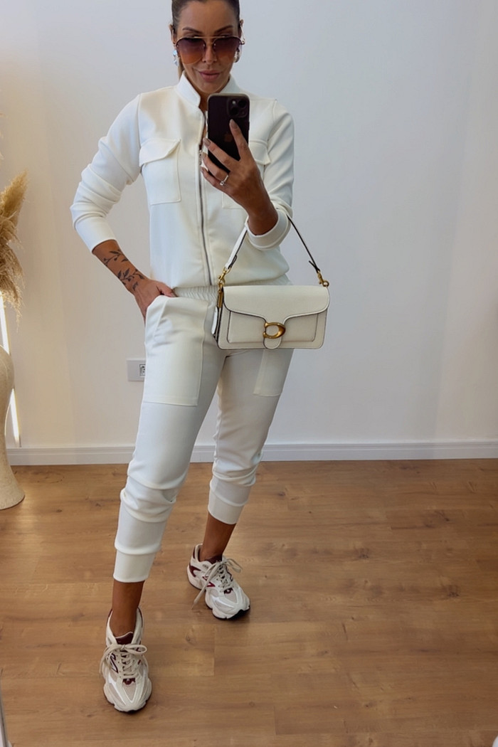 Conjunto em Neoprene   Dalila Inverno Off White