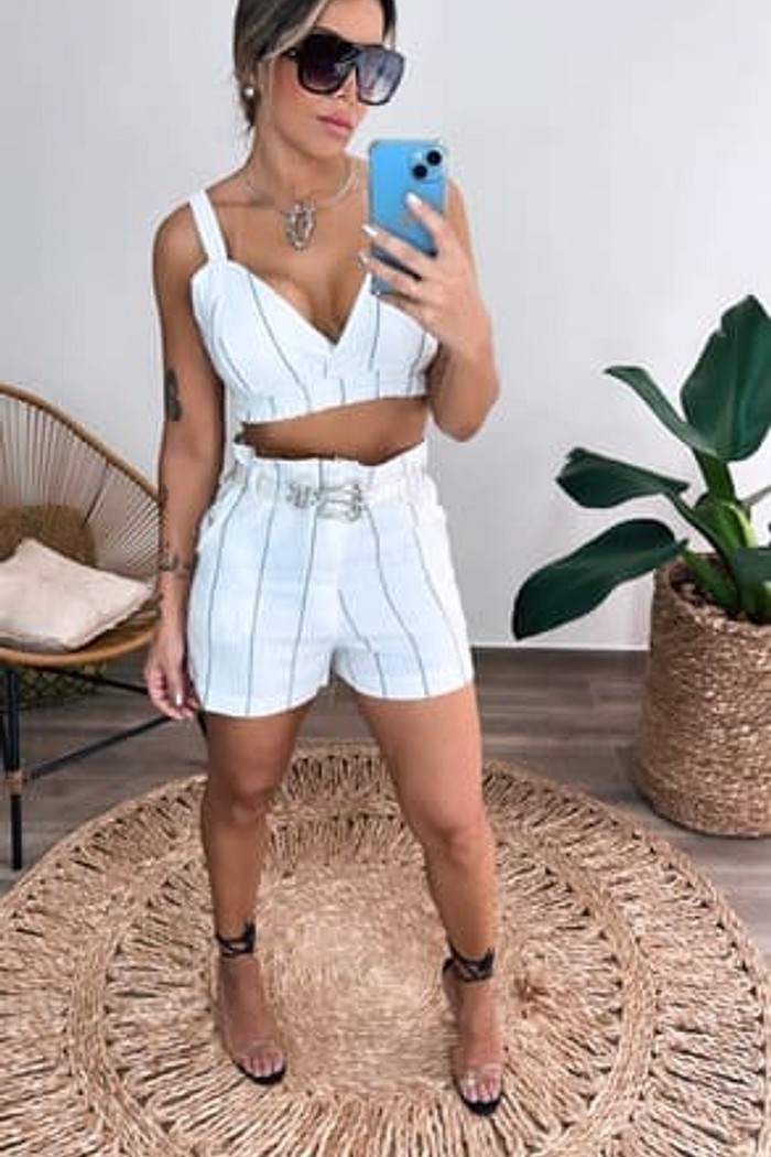 Conjunto Esbelt 3 Peças Listra Preto