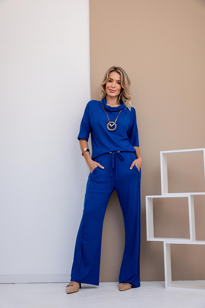 Conjunto Ariela em Malha Vicenza Azul Royal