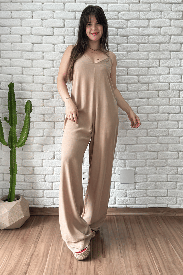 Macacão Jully Bege - Alongado