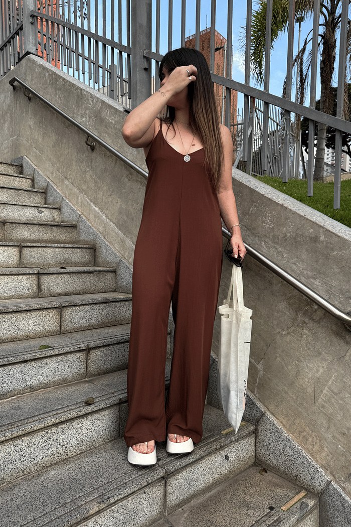 Macacão Jully Marrom