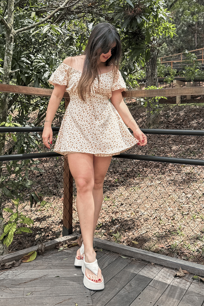 Macaquinho dress estampa off floral