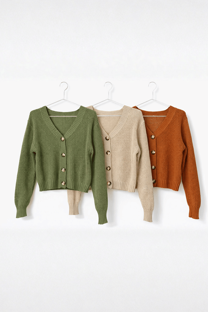 Casaco curto em tricô