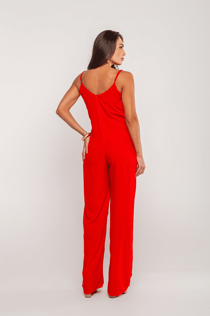 Macacão Jully Vermelho - Alongado