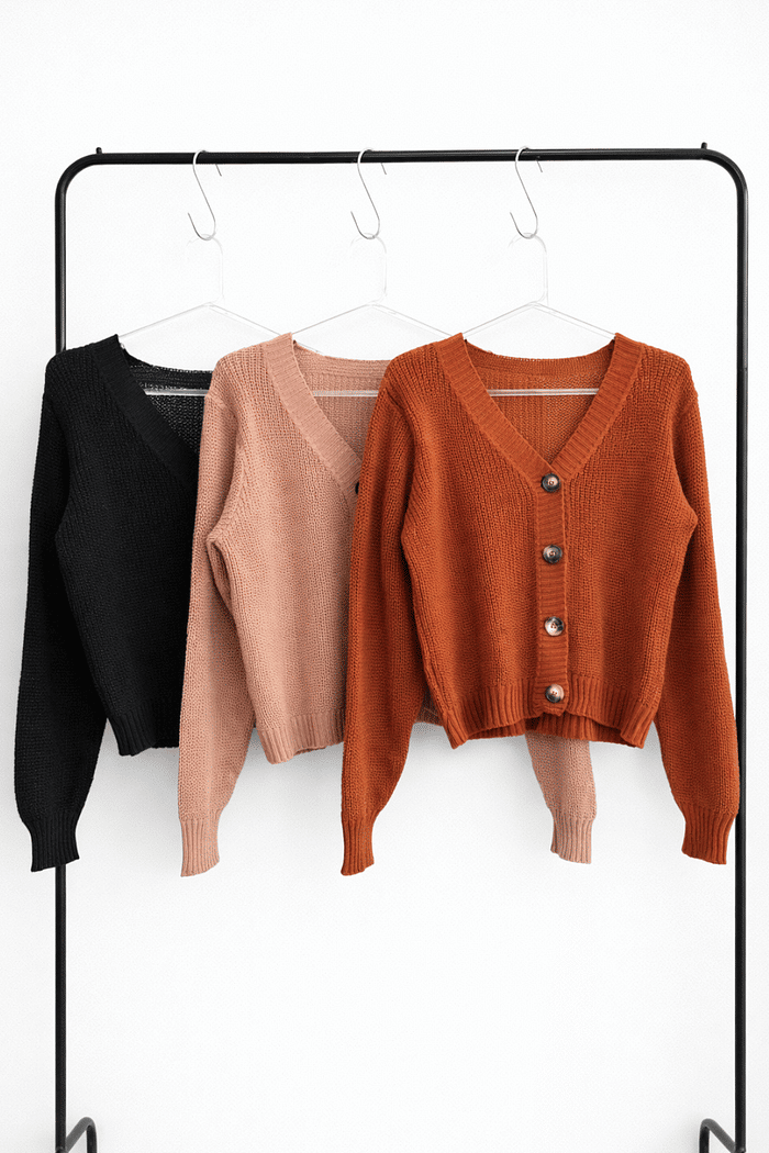 Casaco curto em tricô