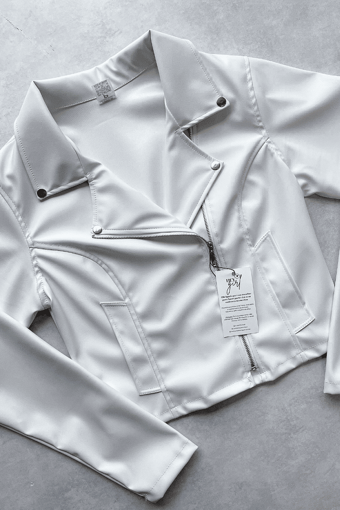 JAQUETA COURO ECO BRANCA