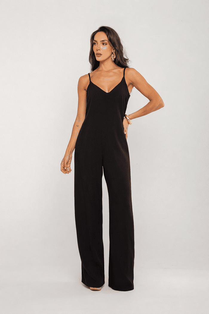 Macacão Jully Preto - Alongado