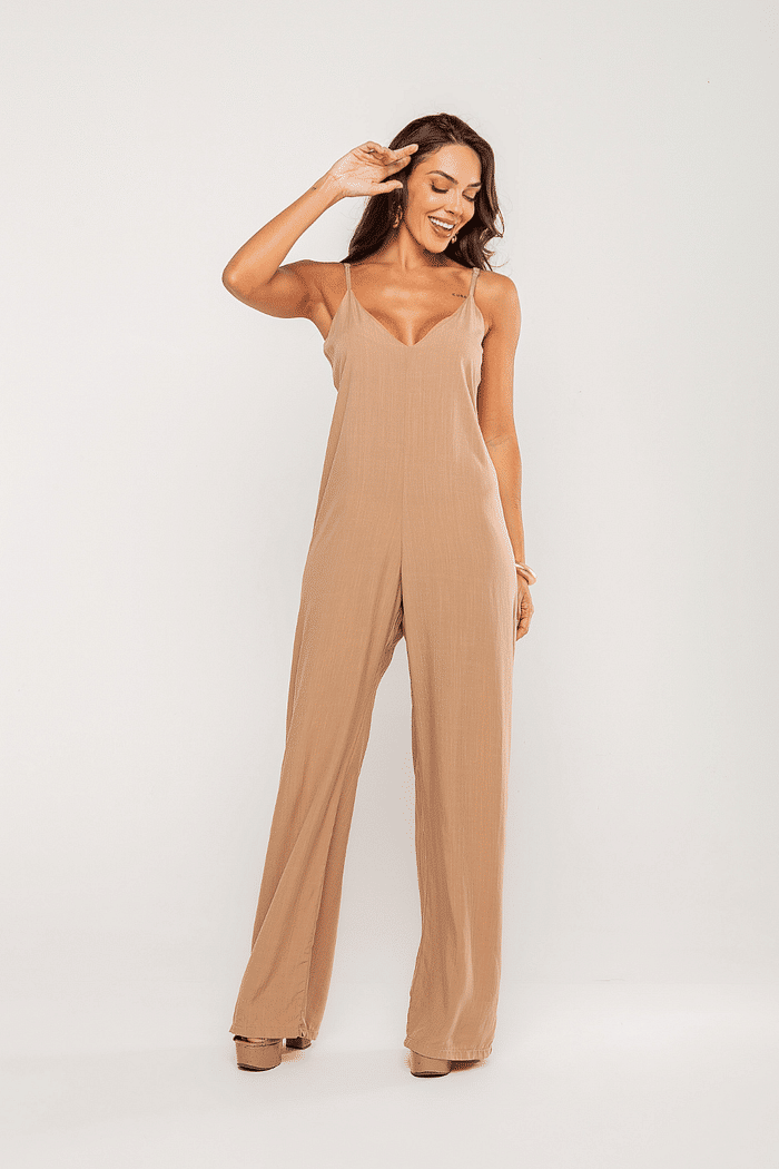 Macacão Jully Bege - Alongado