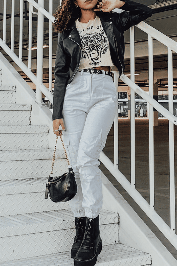 Calça Jogger Cargo Branca