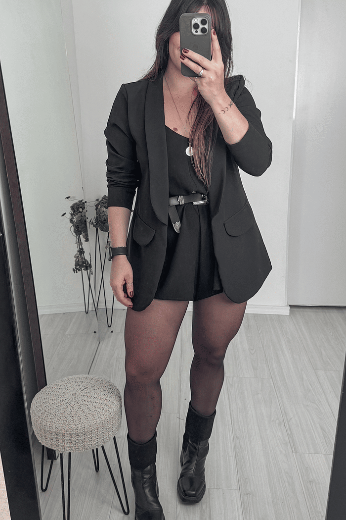 Blazer alongado em alfaiataria