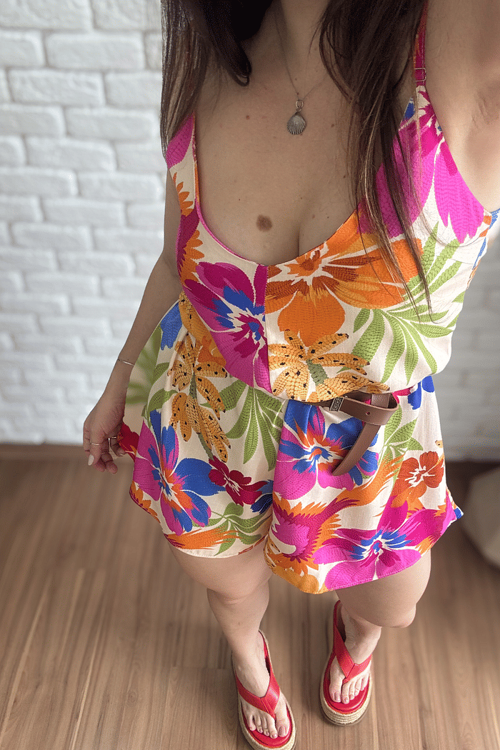 Macaquinho Jully Estampa Tropical