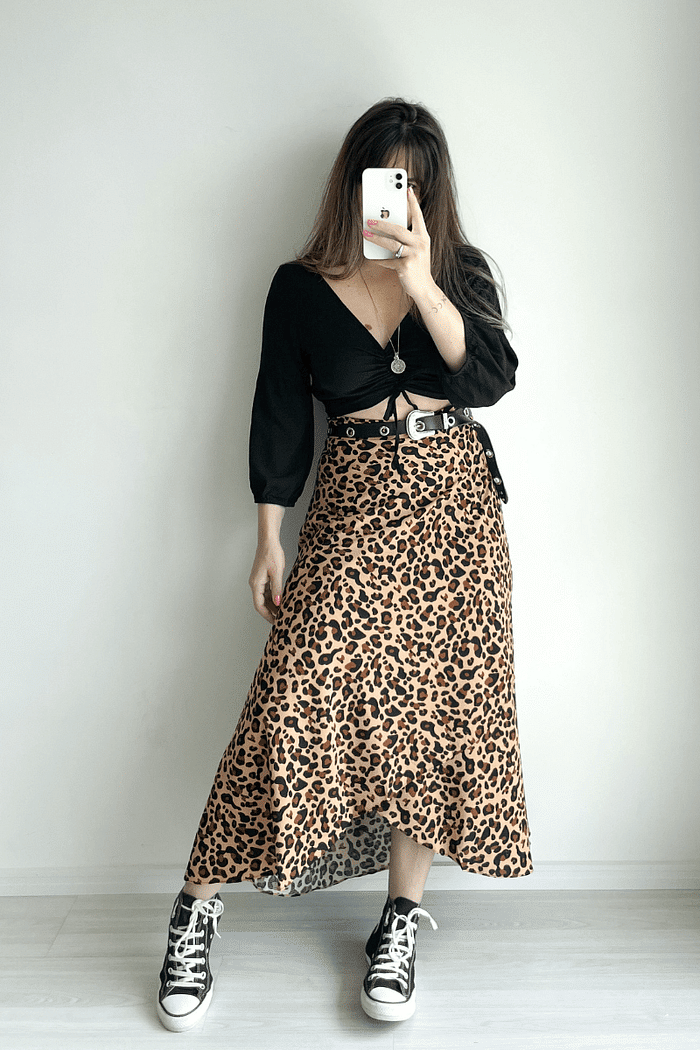 Saia Envelope Midi Animal Print