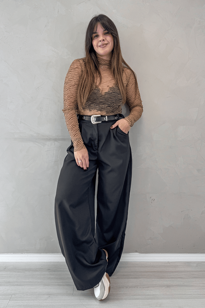 Blusa de tule animal print zebra