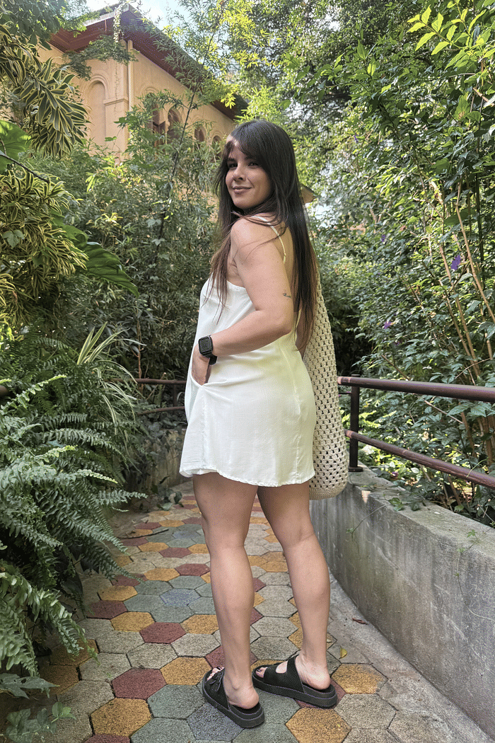 Macaquinho vestido off white