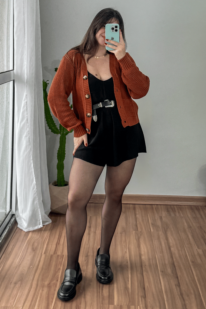 Casaco curto em tricô